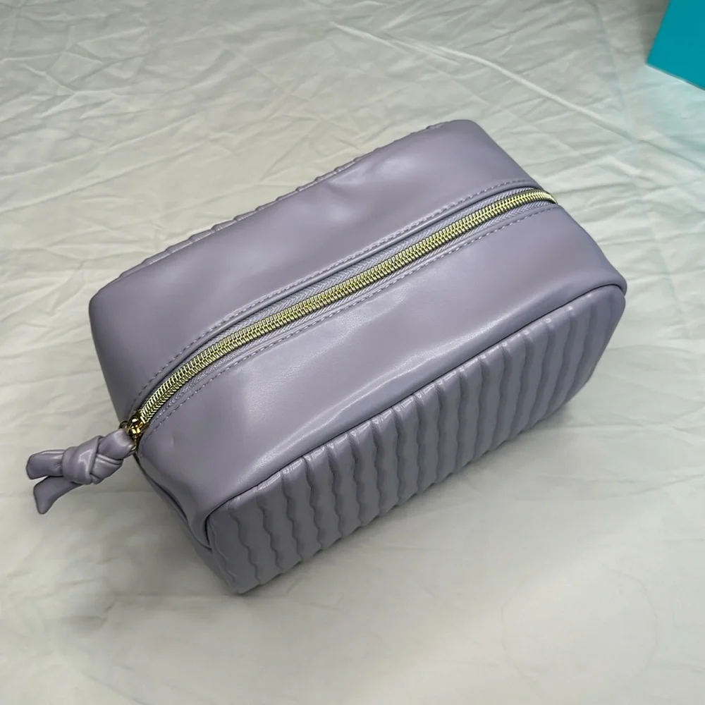 BRAND NEW IN BOX! Vlando Lavender set of two Cosmetic Bags with Gold Zipper.